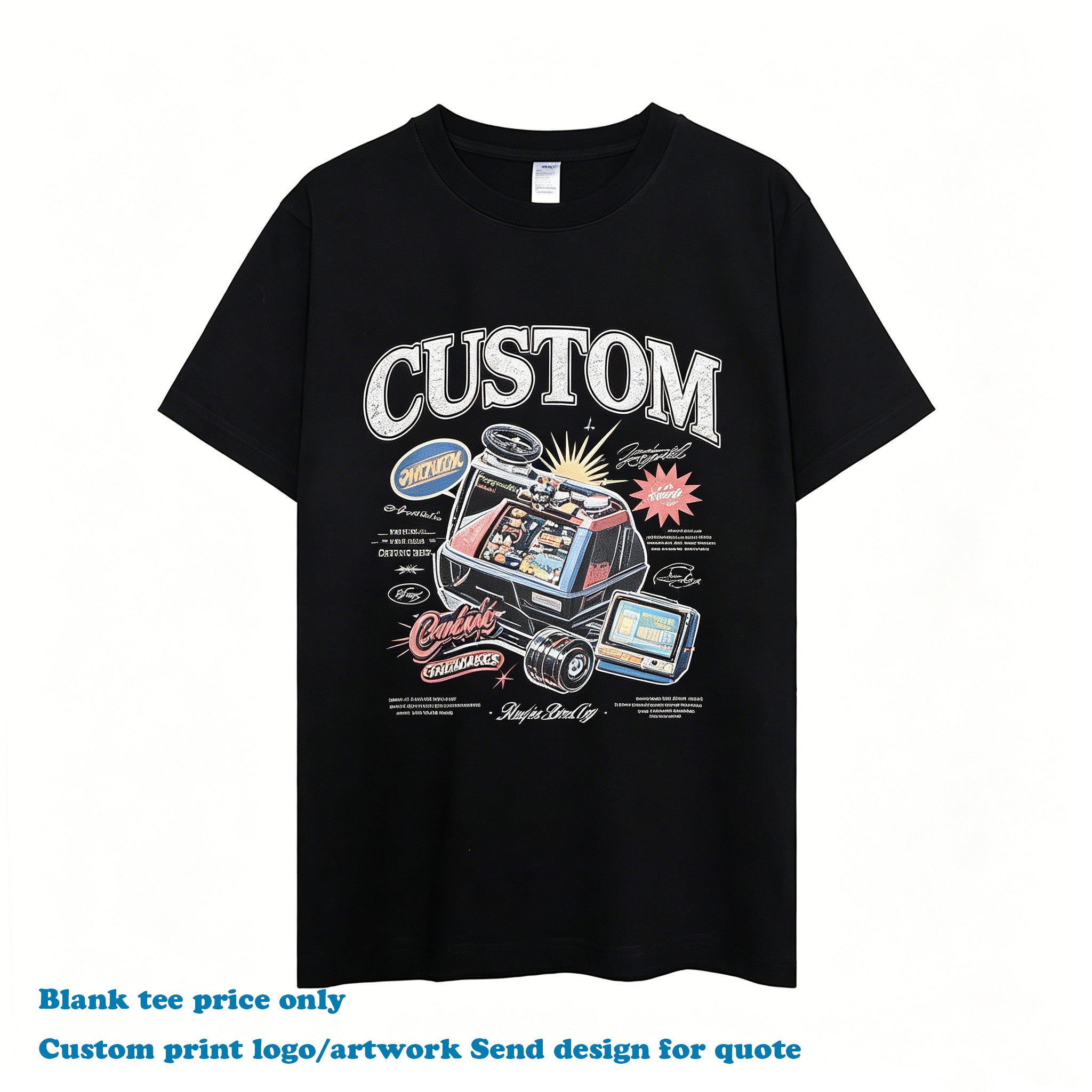Custom 100% Cotton T-shirt Pure Color New Style High Quality Crew Neck Casual Unisex Streetwear Fashion Personalized T-shirt