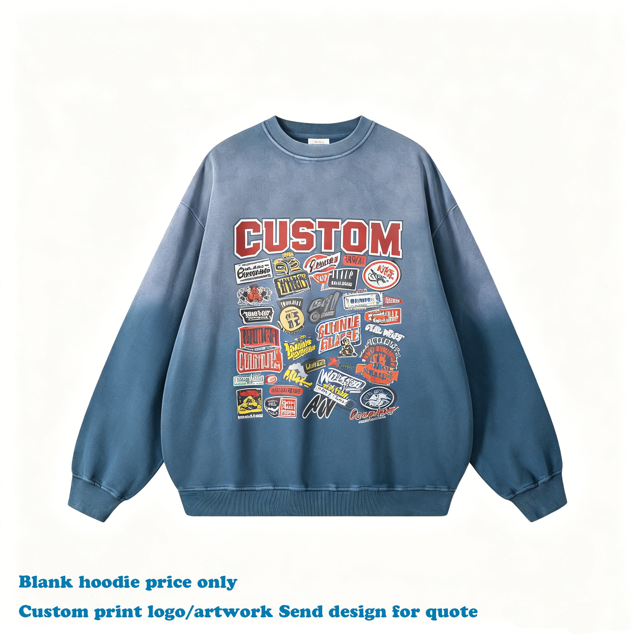 Hot Selling Men's Hoodies & Sweatshirts Embroidery logo Casual High Quality 100% Cotton O-neck Streetwear Design Plain Hoodies