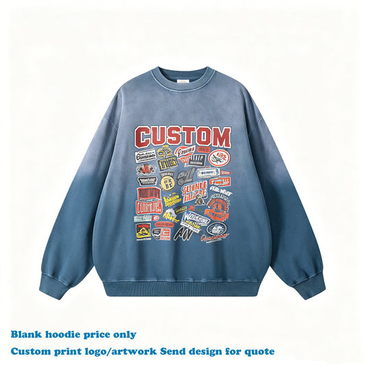 Hot Selling Men's Hoodies & Sweatshirts Embroidery logo Casual High Quality 100% Cotton O-neck Streetwear Design Plain Hoodies