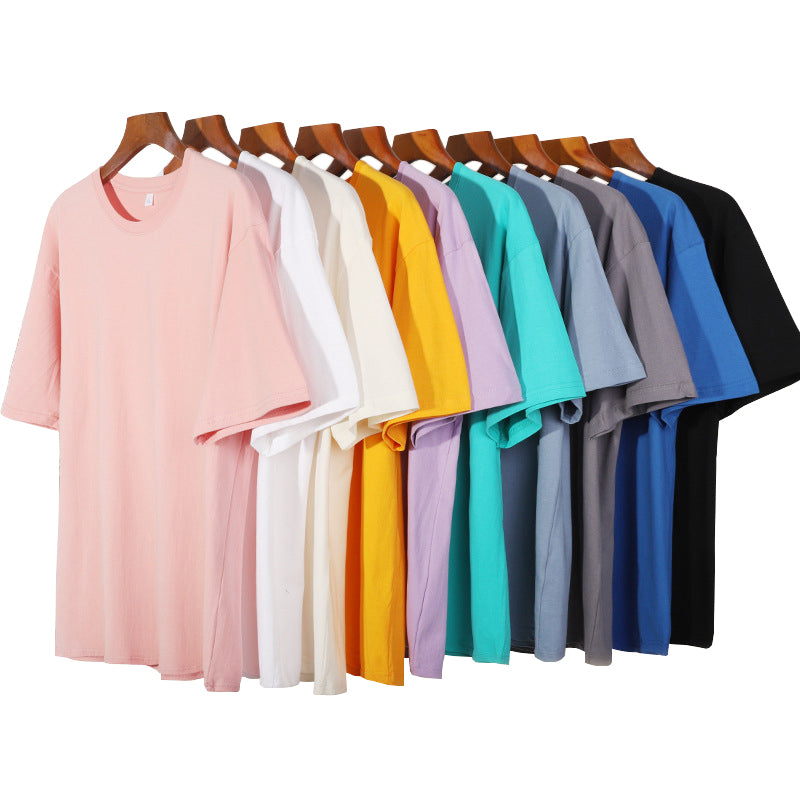 Wholesale Drop Shoulder Heavyweight 100% Cotton Sublimation Pure Color High Quality Streetwear Fashion Heavy Cotton t Shirts