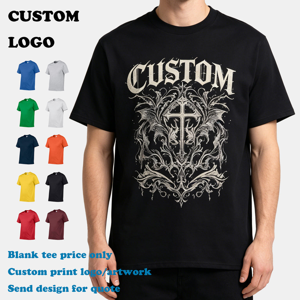Wholesale T-shirt Men's 100% Cotton Loose High Quality O-neck Fashion New Style Short Sleeve Custom Puff Printing Plain T-shirt