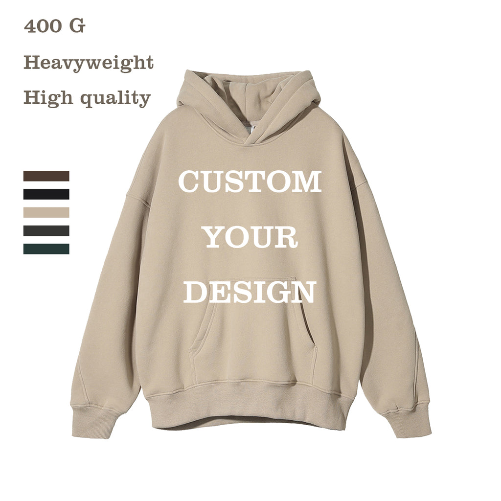 Men's Hoodie Custom Pure Color Blank Fleece Oversized Wireless Casual Streetwear High Quality Polyester/Cotton Wholesale Hoodies