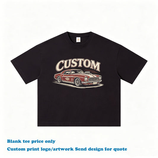 OEM Custom 280g Heavyweight Washed Boxy Fit T-Shirt 100% Cotton Crew Neck Vintage High Quality Design Personalized T-shirt