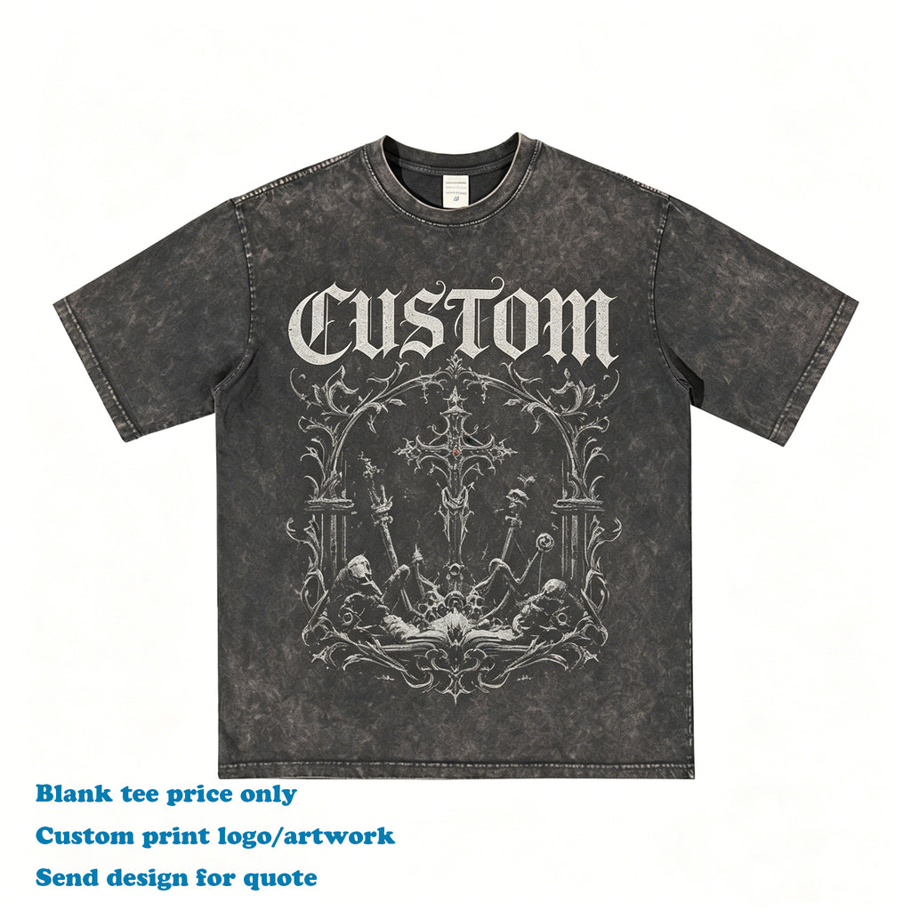 Customized t Shirts Heavyweight Vintage High Quality Streetwear Blanks 100% Cotton Wahsed Personalized T-shirt