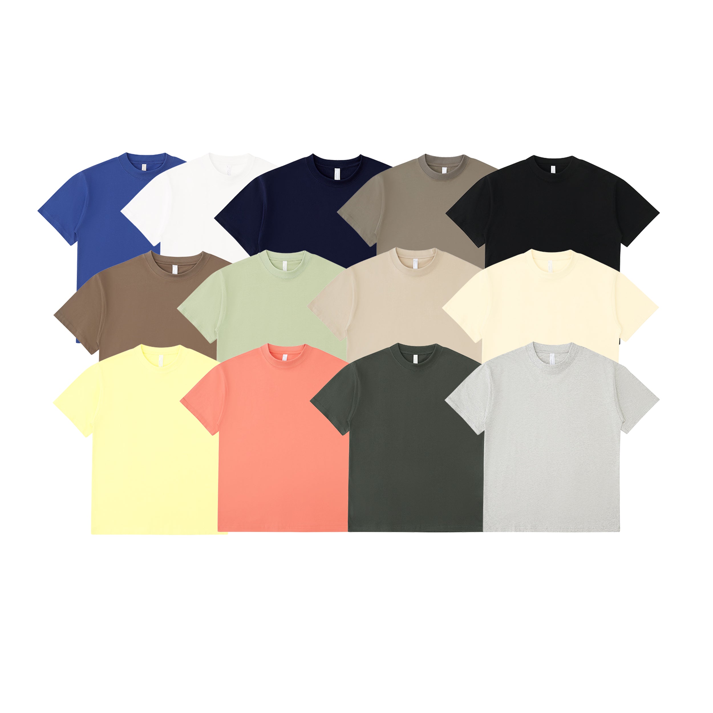 250g 100% Cotton T-shirt High Quality Loose Pure Color Custom Design Puff Printing Embroidery logo Heat Transfers for T-shirts