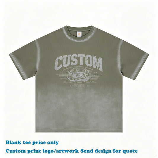 Customized t Shirts Monkey Wash Vintage High Quality New Style Boxy Summer Embroidery logo Streetwear Plain Men's T-shirts