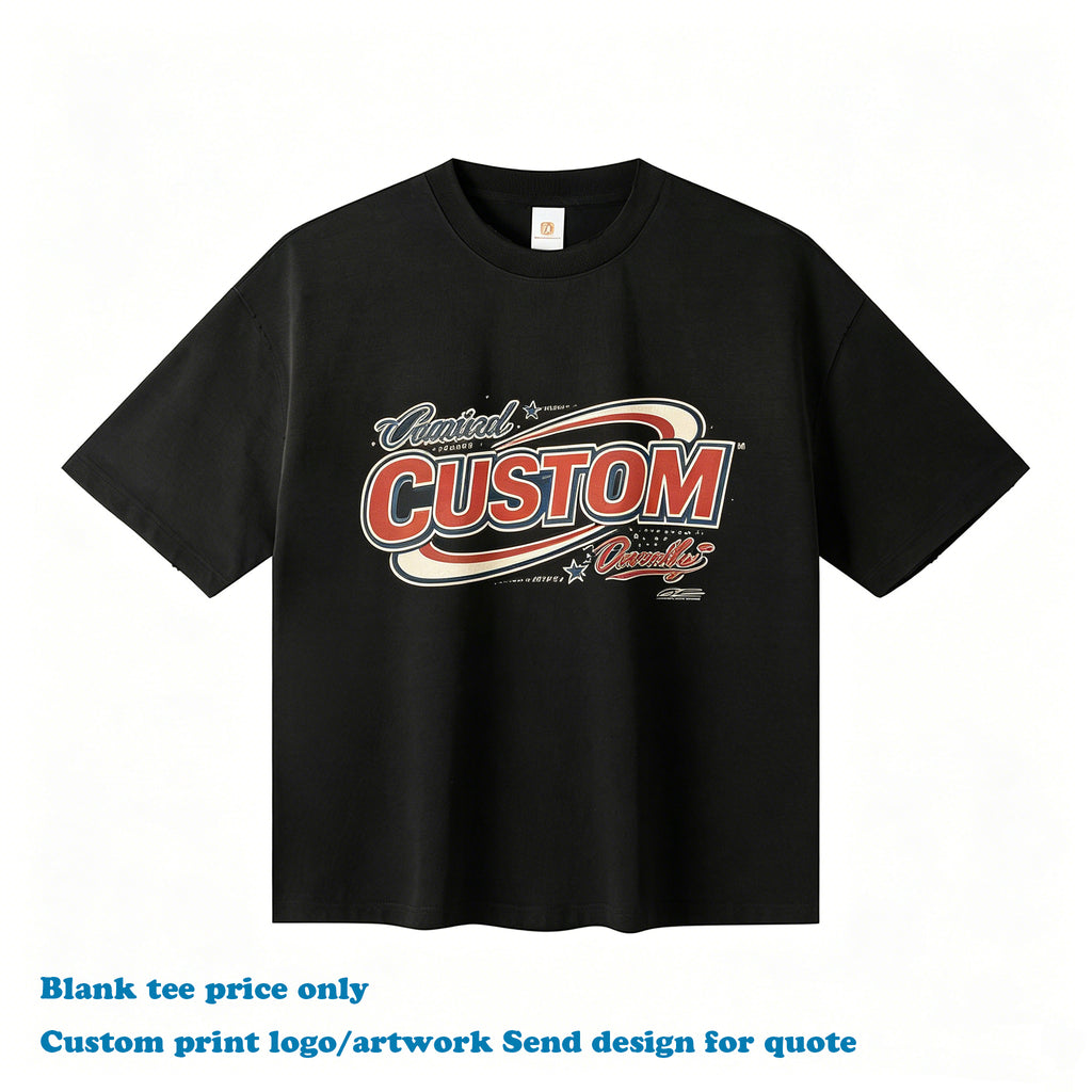 Wholesale Men's T-shirts Custom  100% Cotton Heavyweight Washed High Quality Casual Broken New Design Personalized T-shirt