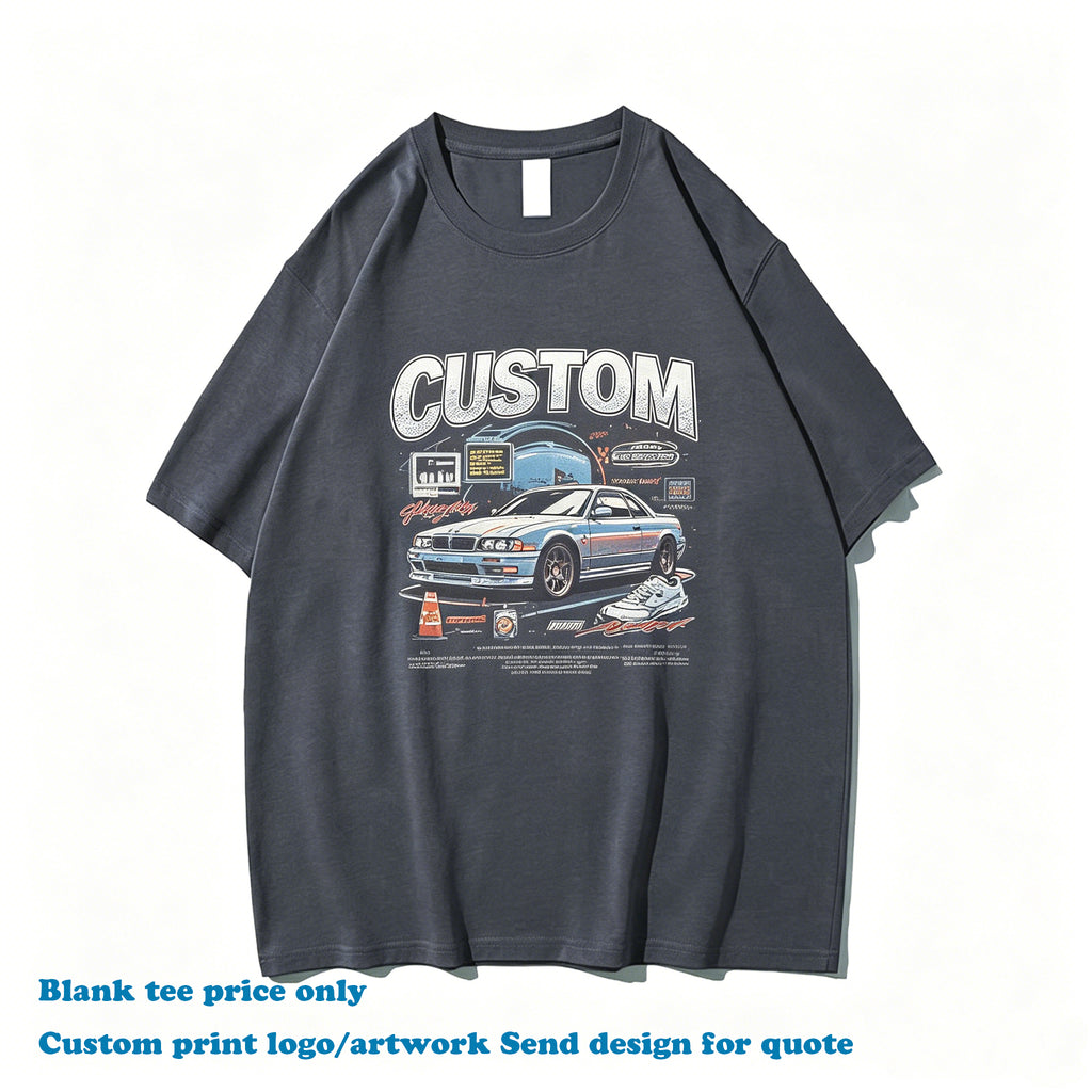Men's Cotton T-shirt Loose Custom Round Neck Blank Drop Shoulder T-shirt High Quality New Design Streetwear t Shirt Printing