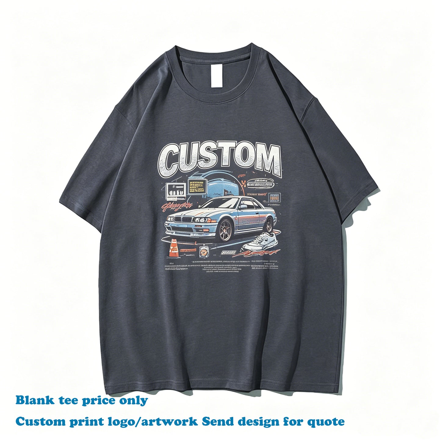 Men's Cotton T-shirt Loose Custom Round Neck Blank Drop Shoulder T-shirt High Quality New Design Streetwear t Shirt Printing