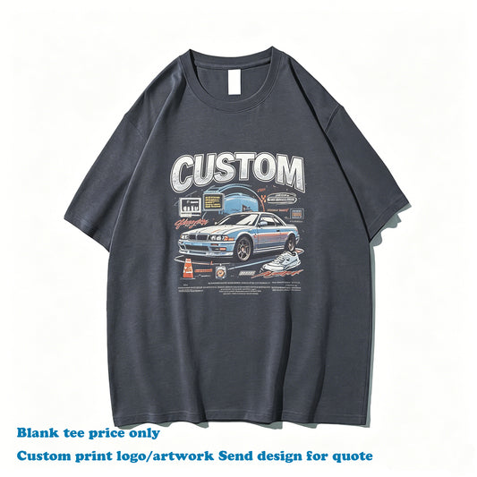 Men's Cotton T-shirt Loose Custom Round Neck Blank Drop Shoulder T-shirt High Quality New Design Streetwear t Shirt Printing
