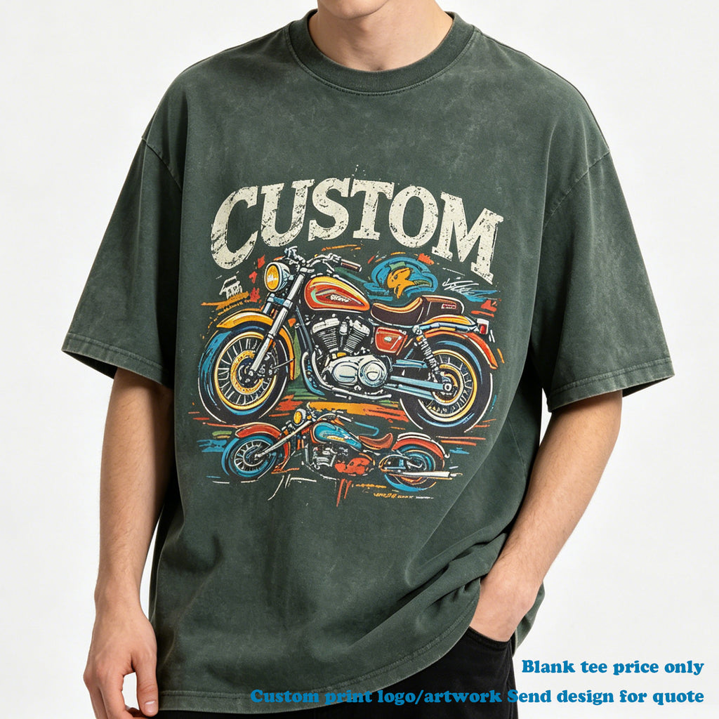 Vintage t Shirt Streetwear Custom High Quality Drop Shoulder Casual Embroidery logo Blank Heavyweight Fashion Men's T-shirts