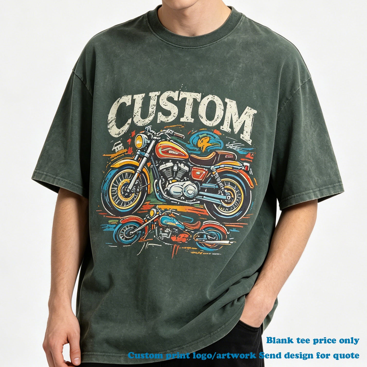 Vintage t Shirt Streetwear Custom High Quality Drop Shoulder Casual Embroidery logo Blank Heavyweight Fashion Men's T-shirts