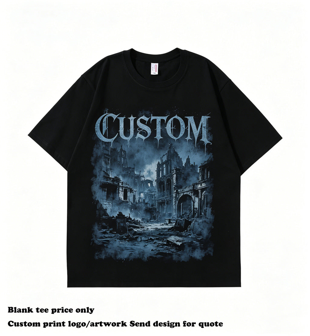 Men's Summer T-shirt Custom Design Streetwear New Style Embroidery logo High Quality Wholesale Drop Shoulder Round Neck t Shirt