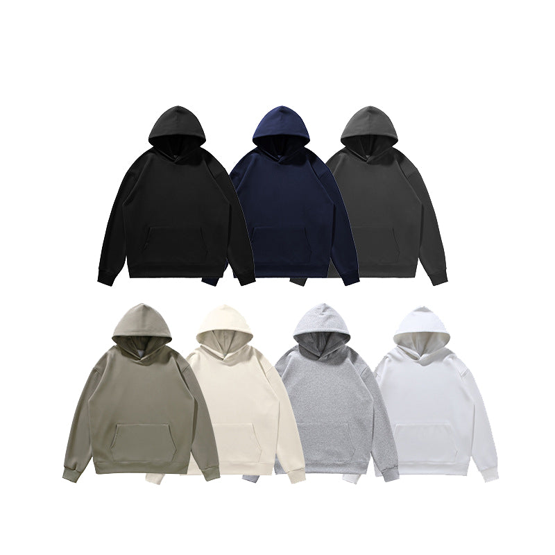 Heavy Weight Cotton Blank Hoodies Men Custom Embroidery Logo Men Soft Thick Unisex French Terry Oversized Hoodies Streetwear