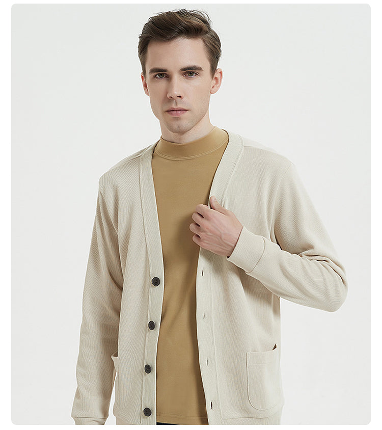 Custom logo Fall and Winter Style Seven Color Cotton Knit Cardigan with air Layer V Neck Short Jacket From a Trendy Brand