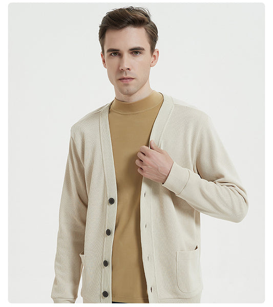 Custom logo Fall and Winter Style Seven Color Cotton Knit Cardigan with air Layer V Neck Short Jacket From a Trendy Brand