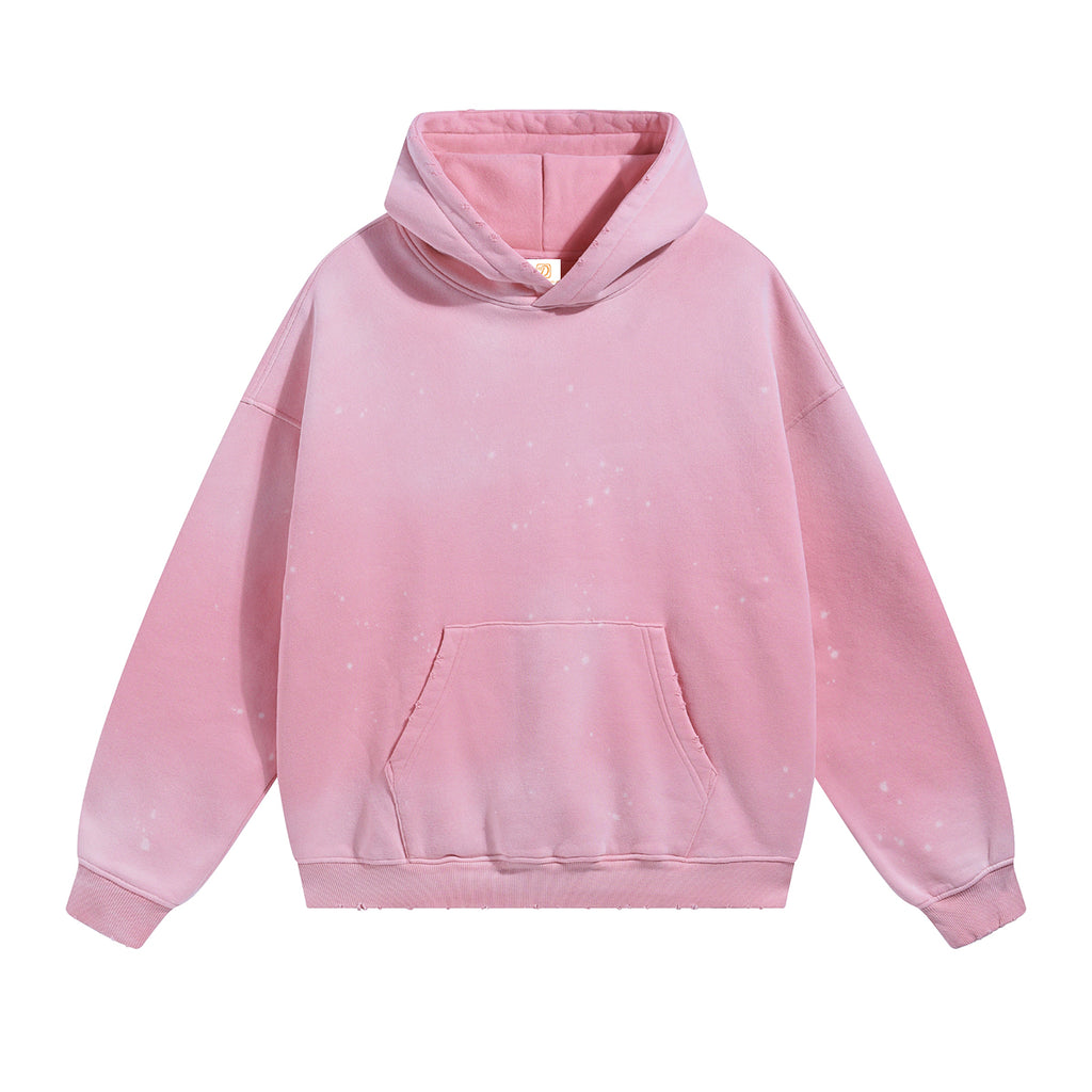 Mens Clothing Custom Hoodies logo Waxing Printing Vintage Fleece High Quality Fashion Blank Drop Shoulder Oversized Hoodies