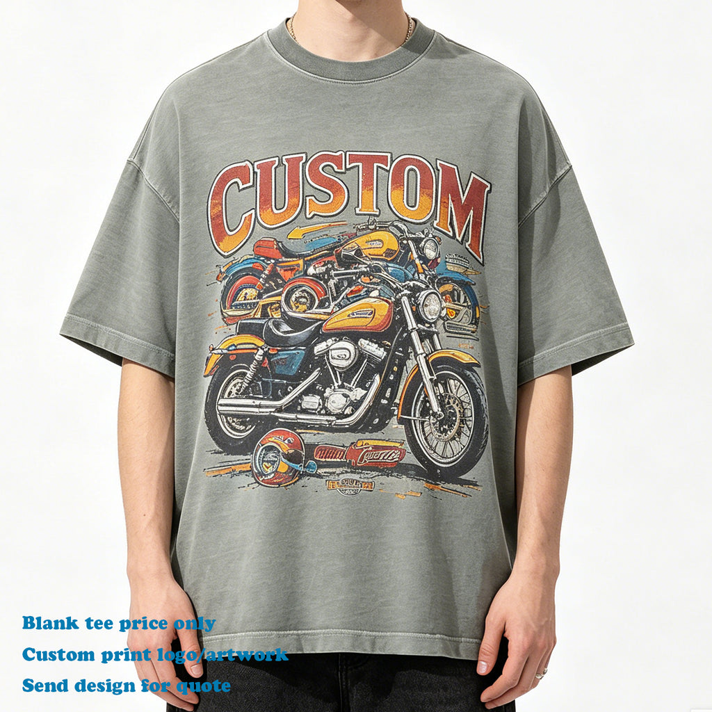 Wholesale T-shirt Heavy Cotton Custom Round Neck Vintage New Style Fashion Washed 100% Cotton Plain Personalized T-shirt