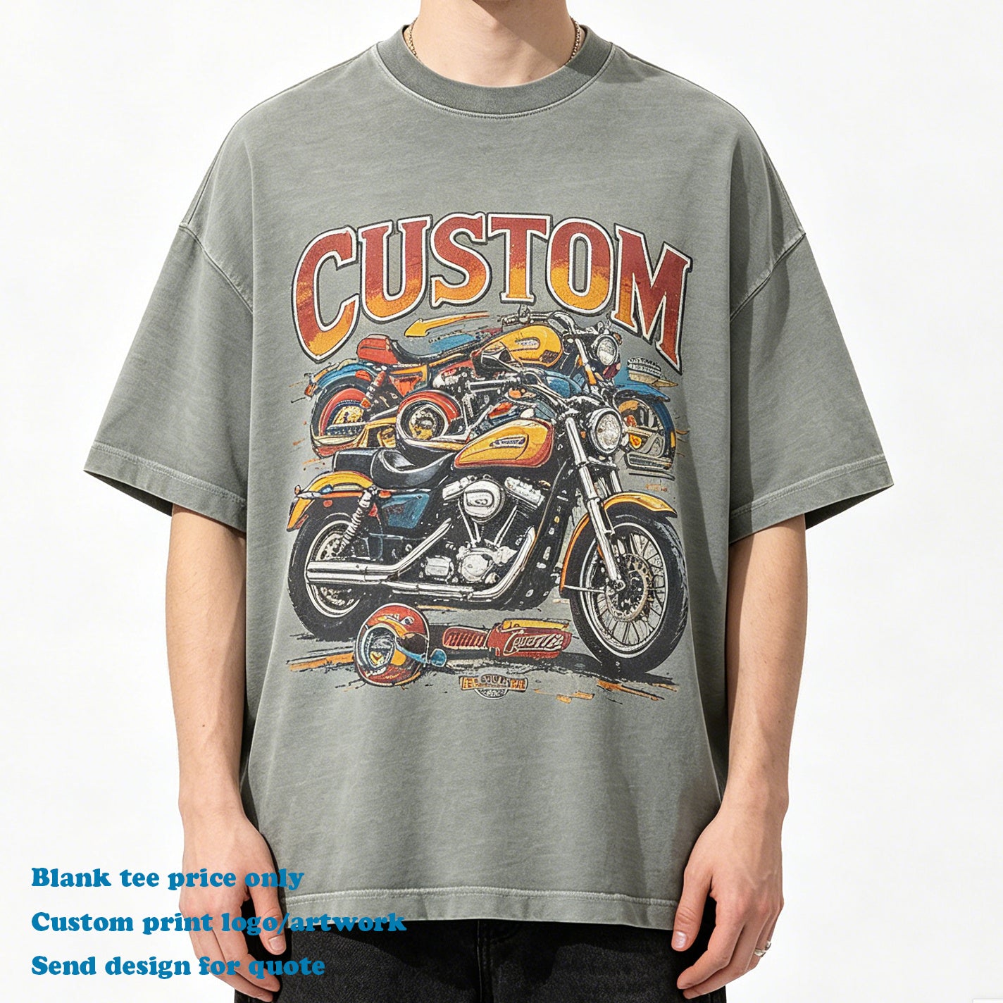 Wholesale T-shirt Heavy Cotton Custom Round Neck Vintage New Style Fashion Washed 100% Cotton Plain Personalized T-shirt
