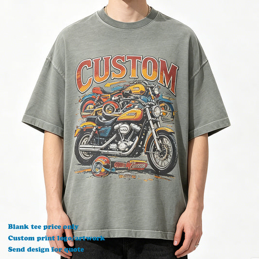 Wholesale T-shirt Heavy Cotton Custom Round Neck Vintage New Style Fashion Washed 100% Cotton Plain Personalized T-shirt