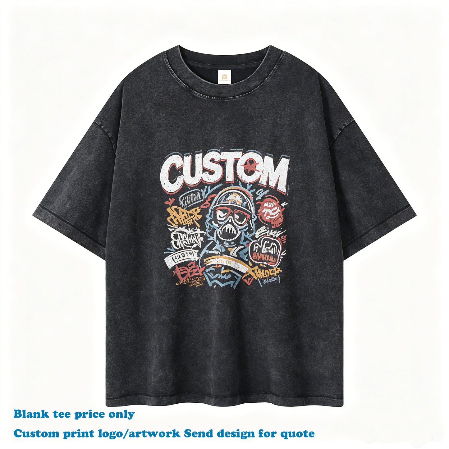 275g Heavyweight Tshirts Custom Batik Washed Drop Shoulder Casual Streetwear O-neck Design Wholesale Plain t Shirt for Men