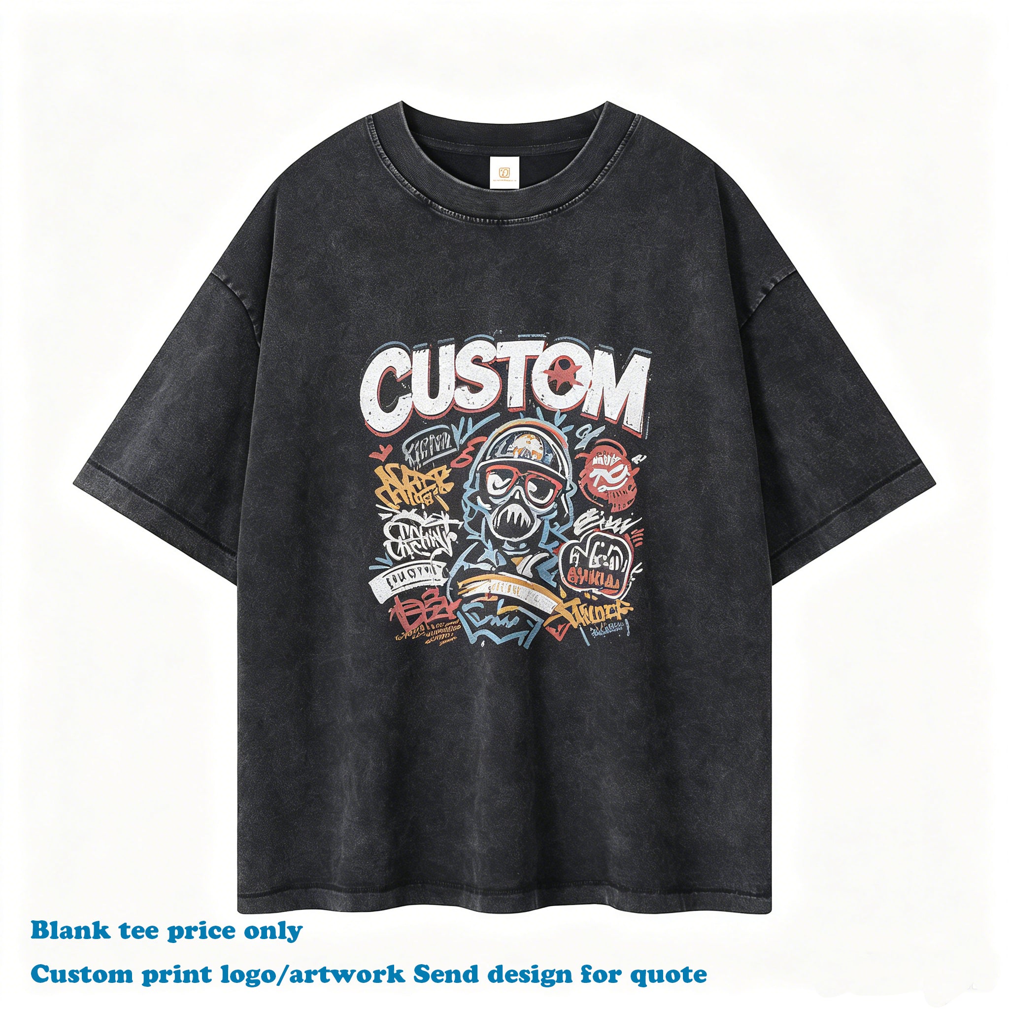 275g Heavyweight Tshirts Custom Batik Washed Drop Shoulder Casual Streetwear O-neck Design Wholesale Plain t Shirt for Men