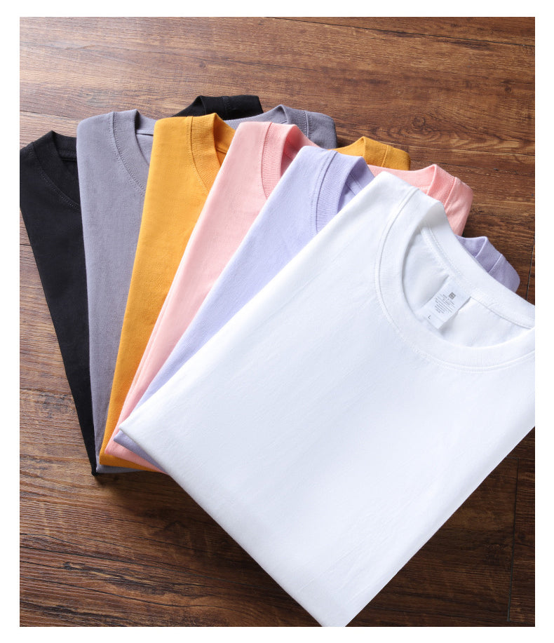 100% Cotton Drop Shoulder Pure Color Sublimation Screen Print t Shirt Design Oversized Loose Heat Transfers for  T-shirt
