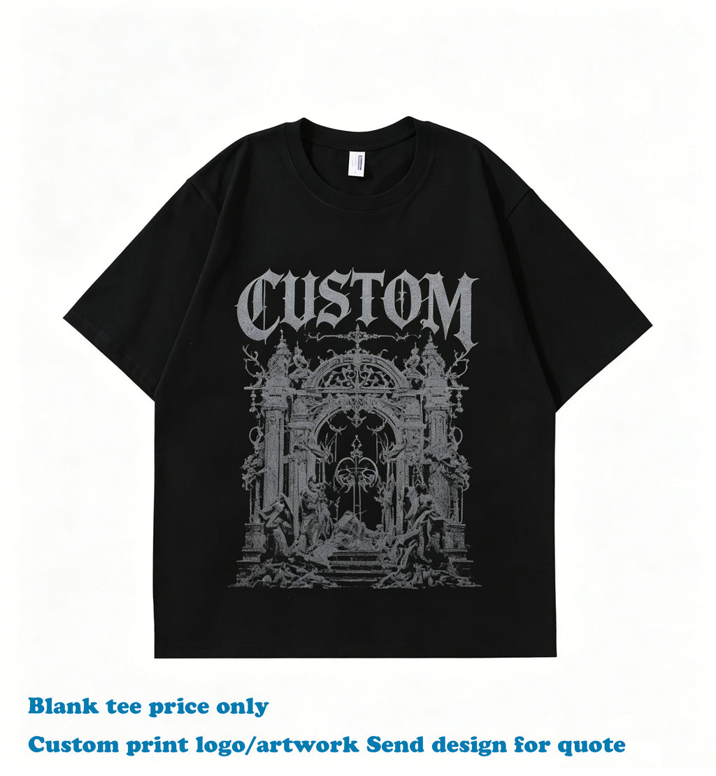Custom logo T-shirt Blank Heavy Cotton New Style Fashion Design High Quality Distressed Embroidery Streetwear Wholesale T-shirt