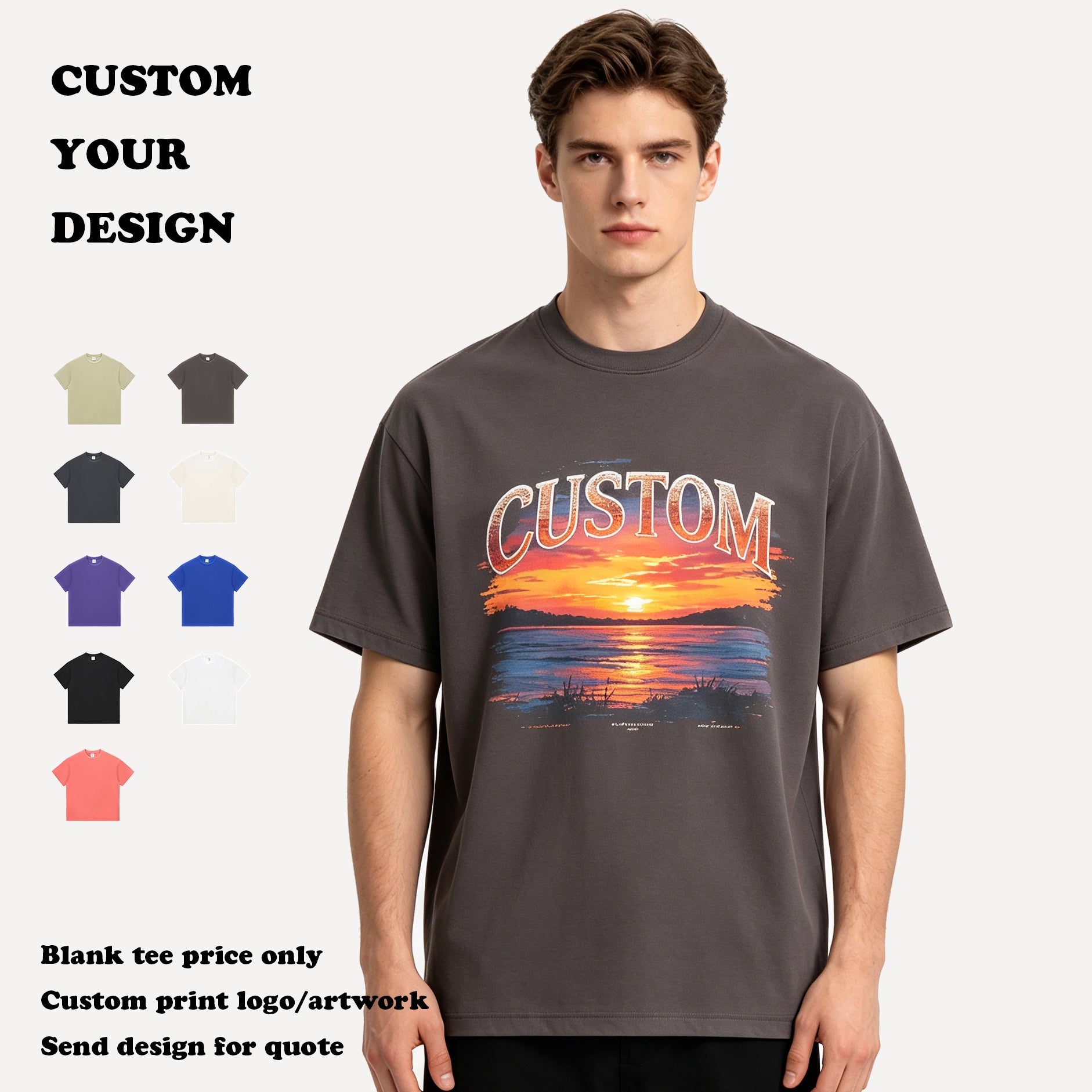 2026 Summer New Design Polyester High Quality Quick-drying Custom Puff Printing Streetwear Embroidery logo Design Men's T-shirts