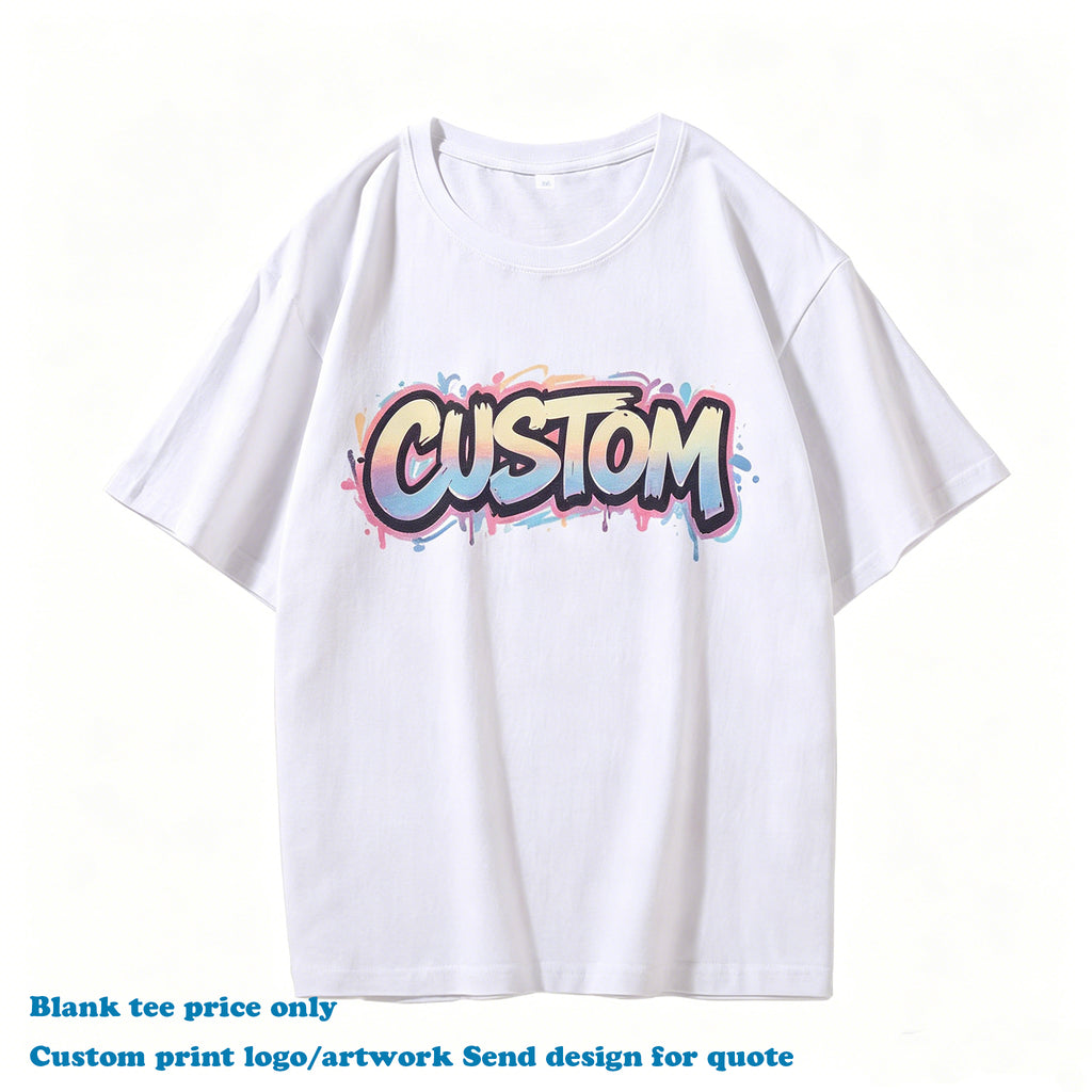 New Style Custom T-shirt Multi Color High Quality Puff Printing Streetwear Short Sleeve O-neck Blank Wholesale T-shirt