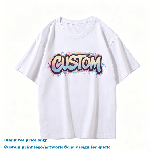 New Style Custom T-shirt Multi Color High Quality Puff Printing Streetwear Short Sleeve O-neck Blank Wholesale T-shirt