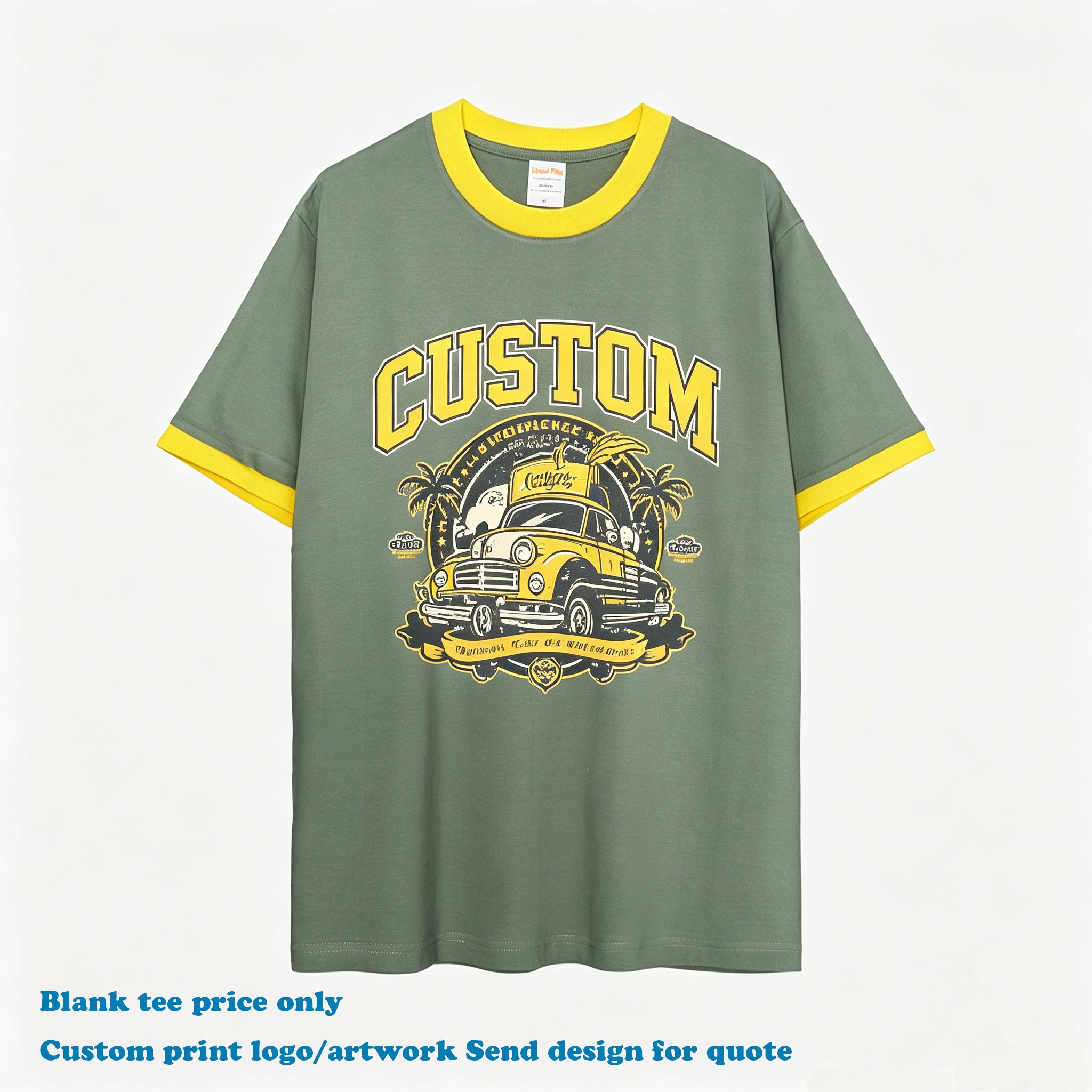 Wholesale Price T-shirt Custom New Design Round Neck Blank Heavy Cotton Screen Printed Streetwear Plain Personalized T-shirt