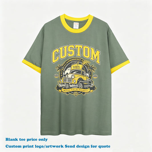 Wholesale Price T-shirt Custom New Design Round Neck Blank Heavy Cotton Screen Printed Streetwear Plain Personalized T-shirt