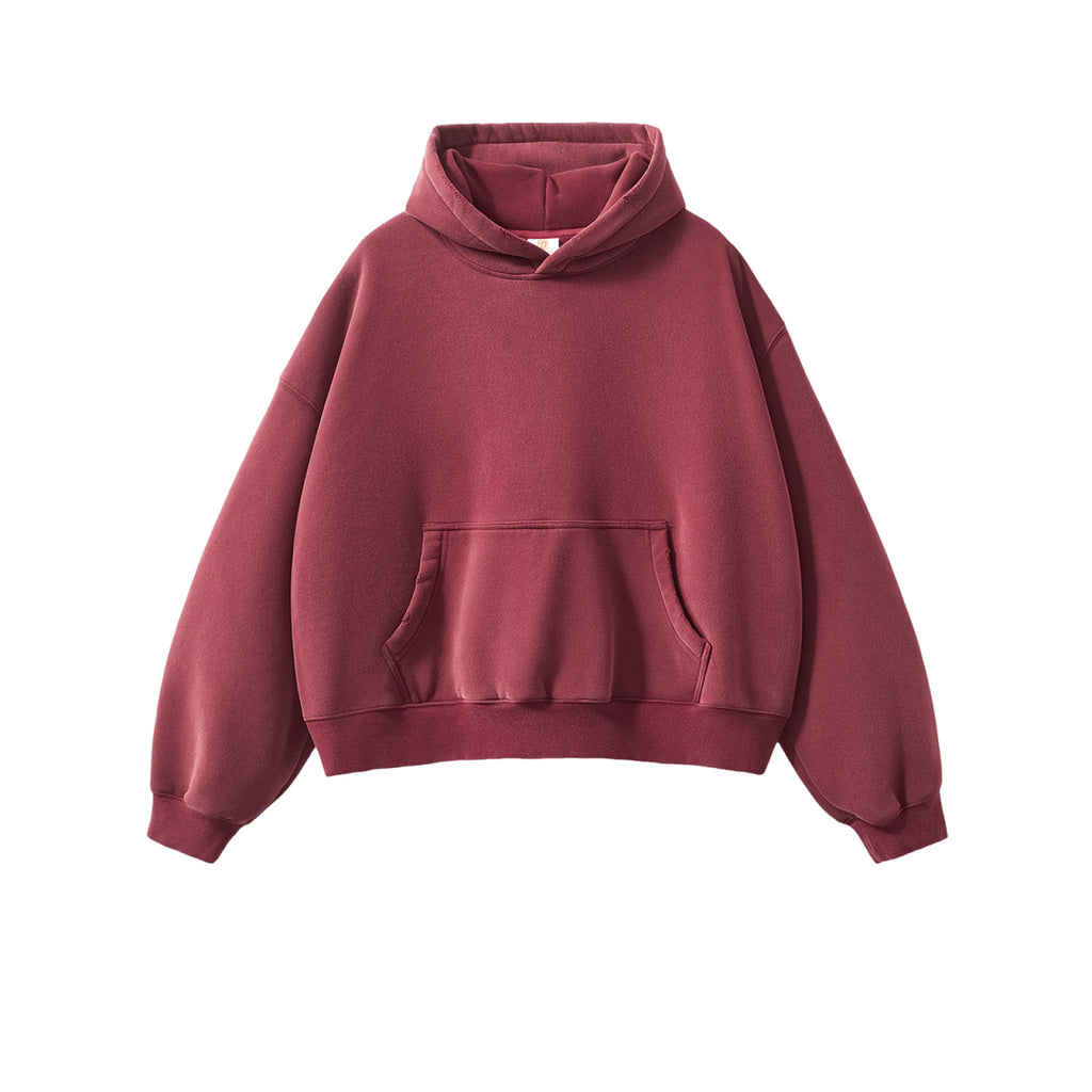 Custom Men's Hoodies 2026 New Fashion Style Heavyweight Boxy Fleece High Quality Acid Wash Plain Streetwear Blank Hoodies