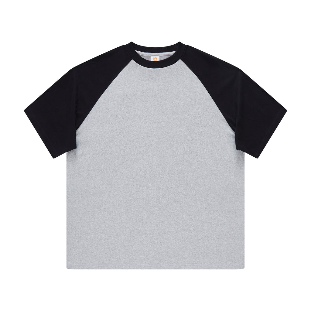 Custom Heavyweight Raglan Sleeve 100% Cotton Streetwear Color Clashing Matching Short Sleeve Blank Puff Print Oversized T-shirts