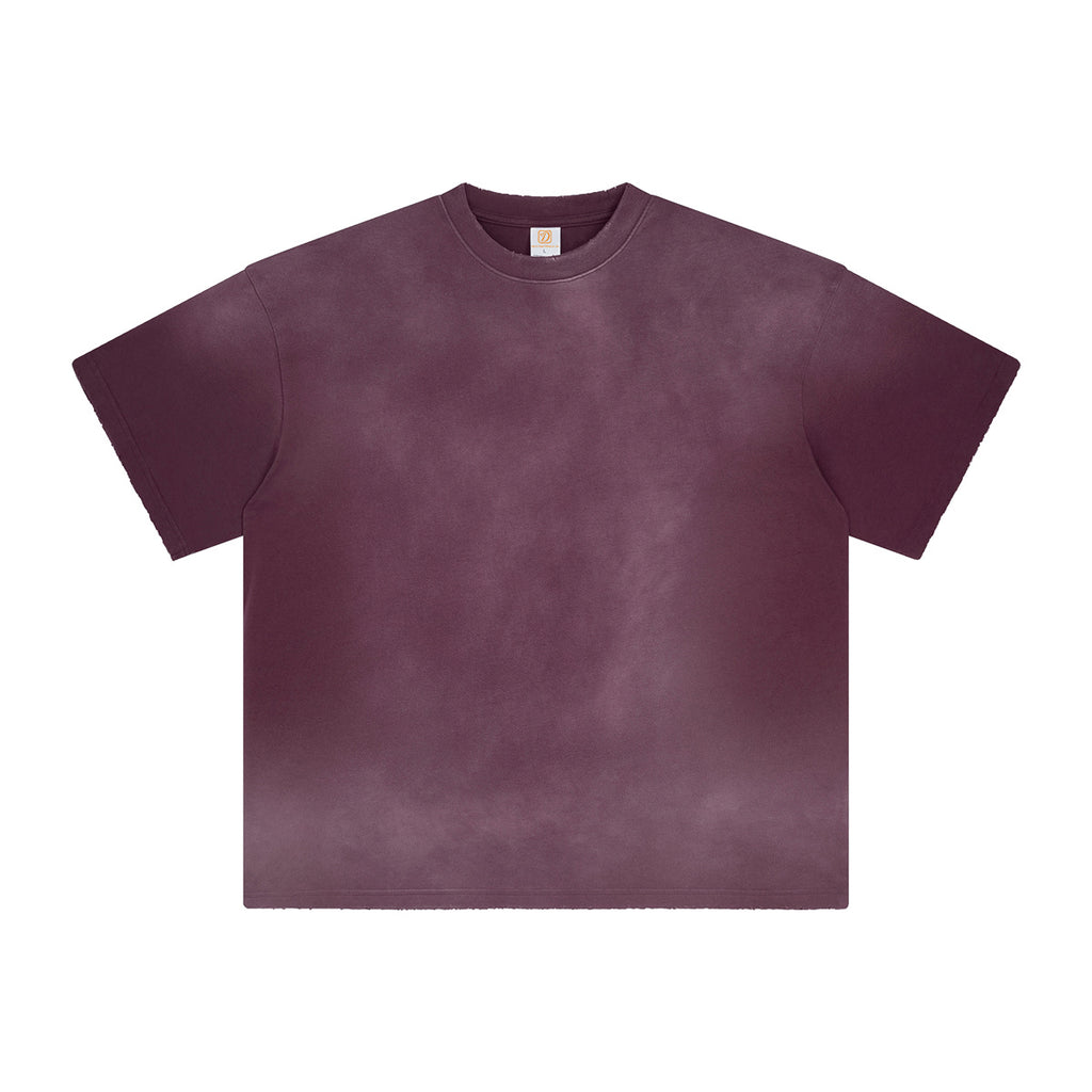 Wholesale Round Neck Tshirt Blank Gym Sport High Quality Custom Acid Washe 100% Cotton Patchwork Personalized Men's T-shirts