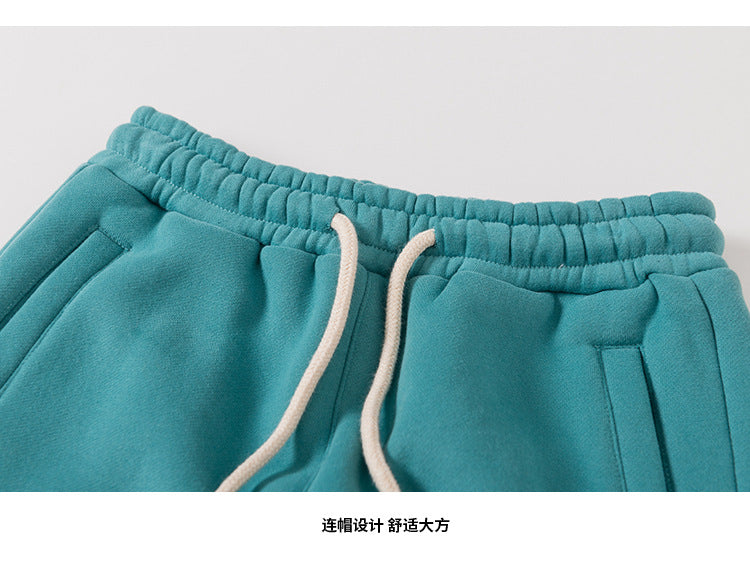 Custom Blank 100% Cotton Heavyweight Fleece High Quality Streetwear Thick Puff Print Fashion Pure Color Children's Hoodies