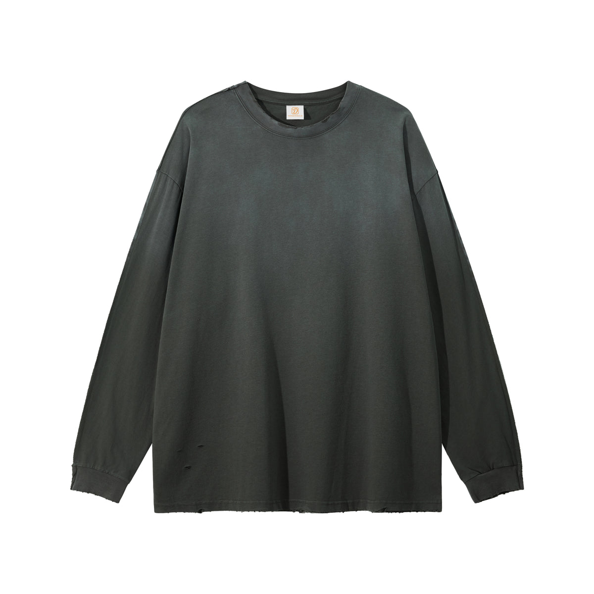Weathered Gradient Men's Long Sleeved Drop Shoulder Style Long Sleeves Loose Fitting Cotton Casual Brand Long Sleeved T-shirt
