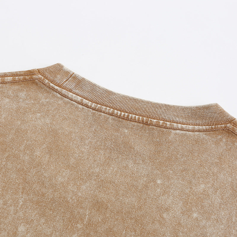 Heavy Weight Drop Shoulder Heavy Cotton Sublimation Black Vintage Oversized Custom Print Round Neck Heat Transfers for T-shirts