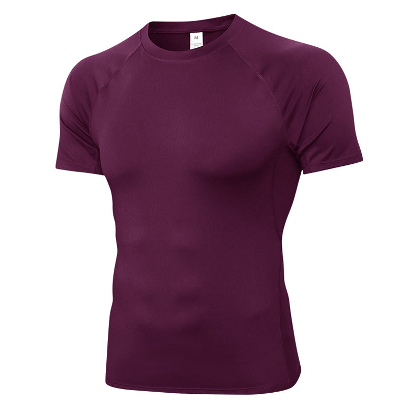 Custom Men's Quick-drying Shirt Sports Running Fitness Clothing Sweat-wicking High Elasticity Training Short Sleeved Top