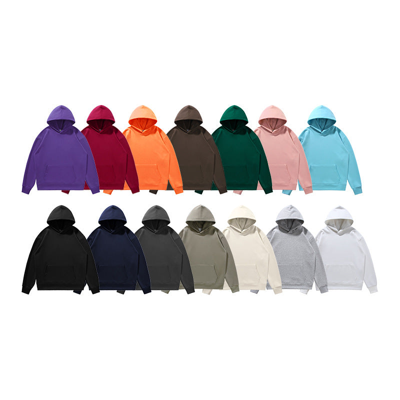 Heavy Weight Cotton Blank Hoodies Men Custom Embroidery Logo Men Soft Thick Unisex French Terry Oversized Hoodies Streetwear