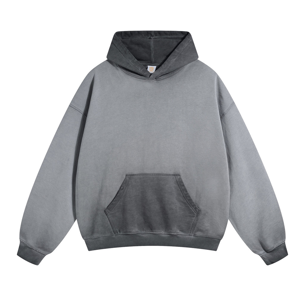 430G Heavyweight 100% Cotton Sublimation Distressed Embroidery Drop Shoulder French Terry Acid Wash Fashion Hoodie