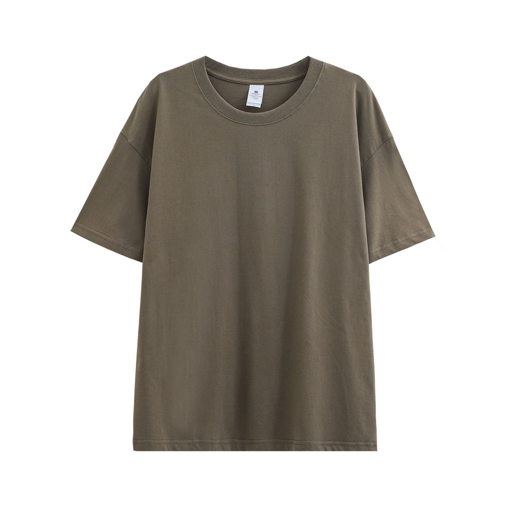 230G t Shirt 100% Cotton Oversize Custom Basic Pure Color High Quality Round Neck Drop Shoulder Wholesale High Quality Tshirt