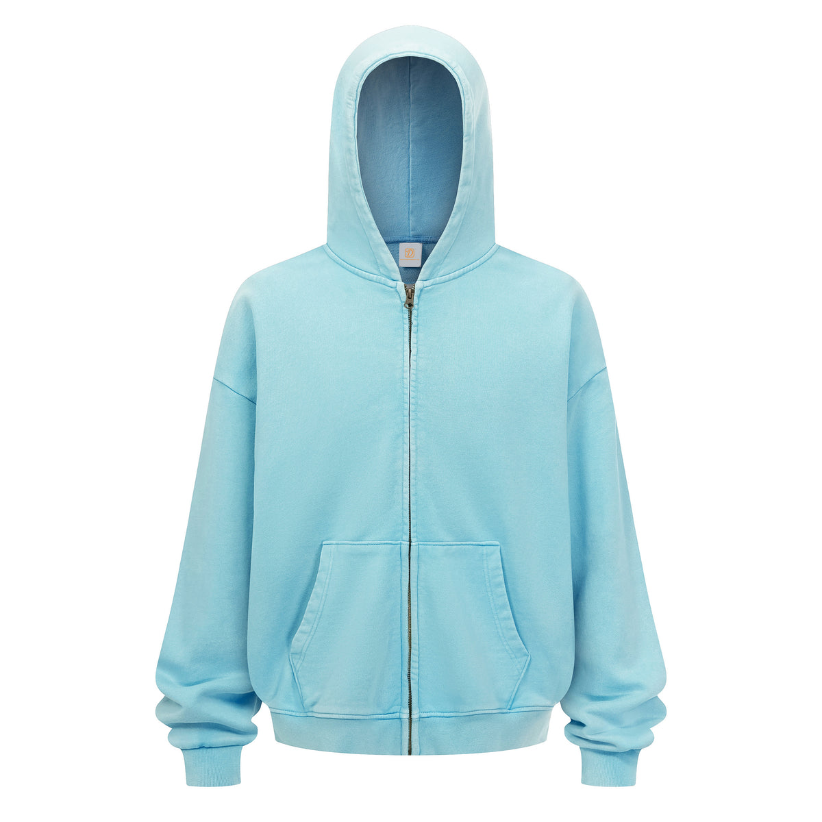 Heavyweight Hoodie Washed and Distressed Zipper Pure Cotton Loop Double Sheen Zipper Hoodie Wax Dyed Washed Hoodie Winter