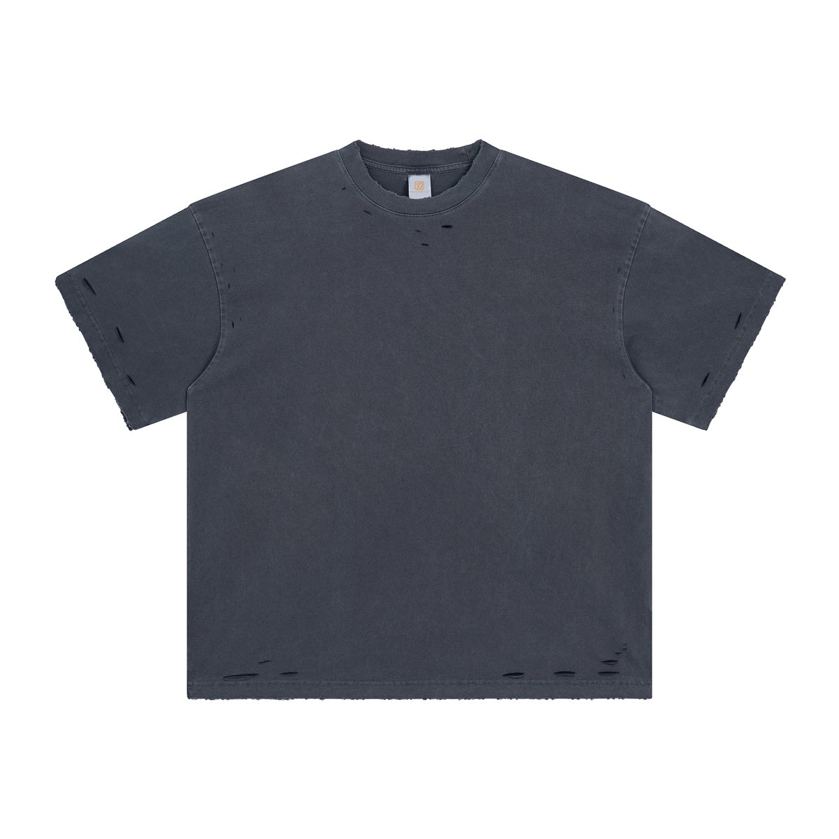 wholesale t shirt printing custom 100% cotton Weathered cut damage wash water loose shoulder short sleeve t shirts high quality