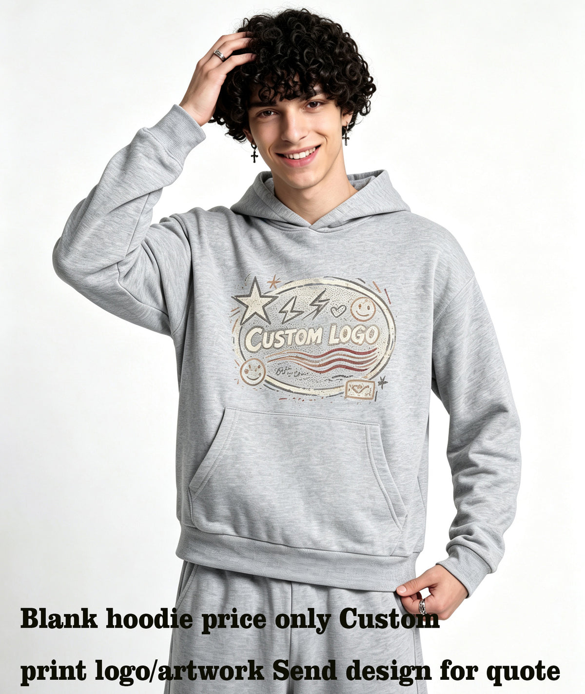 Customize Your Own Exclusive Design 360g Heavyweight Fleece BOXY Loose Fitting Hooded Plain Sweatshirt Fall and Winter Style