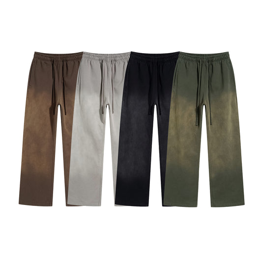 Heavyweight Vintage Sweatpants Loose Custom Streetwear High Quality Washed Screen Print Fashion Wax Printing Sweatpants