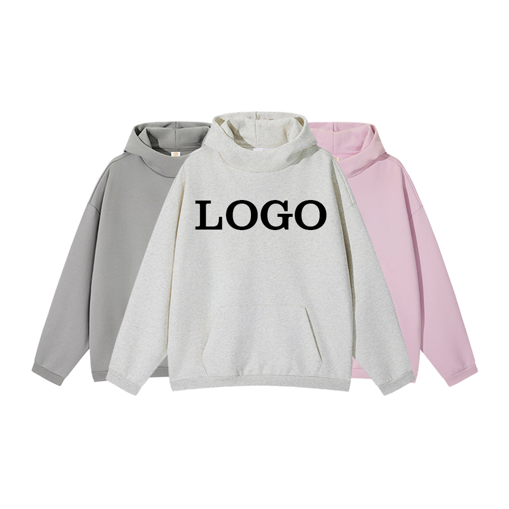 Men's Hoodies & Sweatshirts Custom Streetwear Blank Pure Color O-neck Fashion New Design Puff Printing Fleece Oversized Hoodie