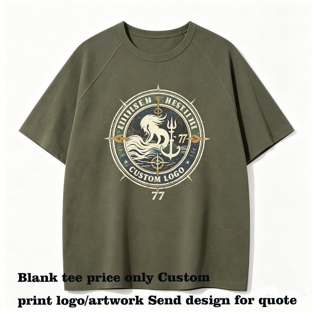 Summer Men's T Shirt American Style t Shirt with Shoulder Sleeves Decorative Stitching Textured Surface Pullover Style for Men