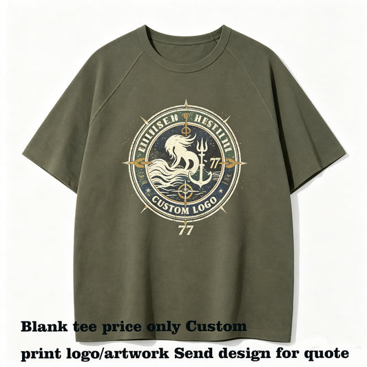 Summer Men's T Shirt American Style t Shirt with Shoulder Sleeves Decorative Stitching Textured Surface Pullover Style for Men